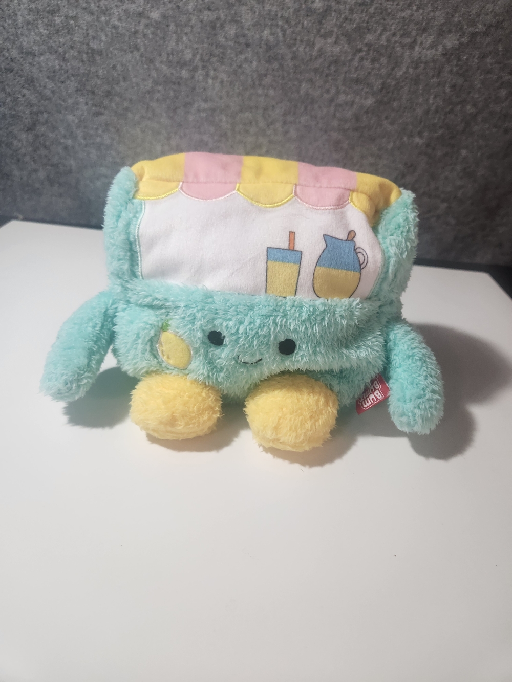 Aqua & Yellow Beverage Cart Plush Toy - Cute Soft Stuffed Animal